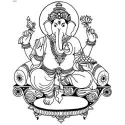 ぬりえページ: ヒンズー教の神話: ガネーシャ (神々と女神) #96856 - 無料の印刷可能なぬりえページ