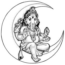 ぬりえページ: ヒンズー教の神話: ガネーシャ (神々と女神) #96857 - 無料の印刷可能なぬりえページ