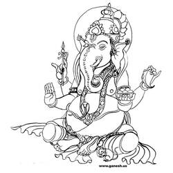 ぬりえページ: ヒンズー教の神話: ガネーシャ (神々と女神) #96861 - 無料の印刷可能なぬりえページ