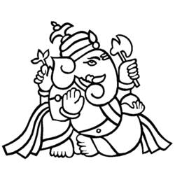ぬりえページ: ヒンズー教の神話: ガネーシャ (神々と女神) #96867 - 無料の印刷可能なぬりえページ