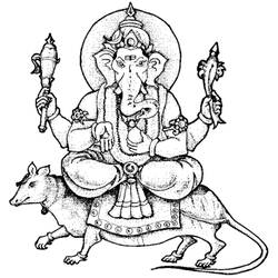 ぬりえページ: ヒンズー教の神話: ガネーシャ (神々と女神) #96876 - 無料の印刷可能なぬりえページ