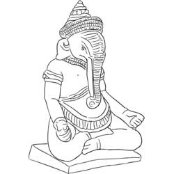 ぬりえページ: ヒンズー教の神話: ガネーシャ (神々と女神) #96879 - 無料の印刷可能なぬりえページ