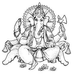 ぬりえページ: ヒンズー教の神話: ガネーシャ (神々と女神) #96880 - 無料の印刷可能なぬりえページ