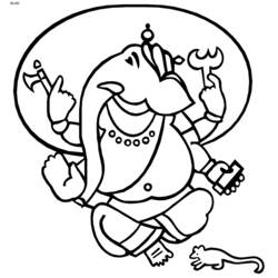 ぬりえページ: ヒンズー教の神話: ガネーシャ (神々と女神) #96886 - 無料の印刷可能なぬりえページ