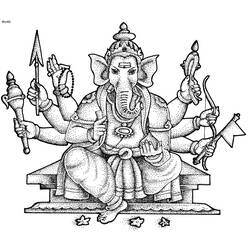 ぬりえページ: ヒンズー教の神話: ガネーシャ (神々と女神) #96894 - 無料の印刷可能なぬりえページ