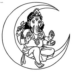 ぬりえページ: ヒンズー教の神話: ガネーシャ (神々と女神) #96903 - 無料の印刷可能なぬりえページ