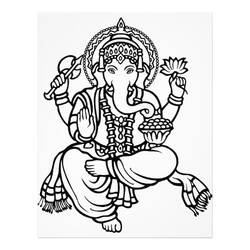 ぬりえ: ヒンズー教の神話: ガネーシャ - 無料の印刷可能なぬりえページ
