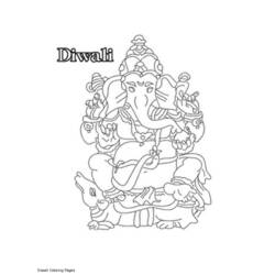 ぬりえページ: ヒンズー教の神話: ガネーシャ (神々と女神) #96925 - 無料の印刷可能なぬりえページ