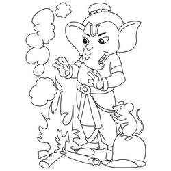 ぬりえページ: ヒンズー教の神話: ガネーシャ (神々と女神) #96929 - 無料の印刷可能なぬりえページ