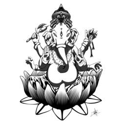 ぬりえページ: ヒンズー教の神話: ガネーシャ (神々と女神) #97013 - 無料の印刷可能なぬりえページ