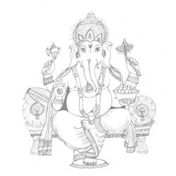 ぬりえページ: ヒンズー教の神話: ガネーシャ (神々と女神) #97030 - 無料の印刷可能なぬりえページ