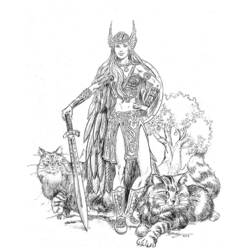 ぬりえページ: 北欧神話 (神々と女神) #110477 - 無料の印刷可能なぬりえページ