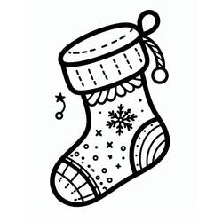 ぬりえ: クリスマスストッキング - 無料の印刷可能なぬりえページ