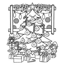 ぬりえ: クリスマスツリー - 無料の印刷可能なぬりえページ