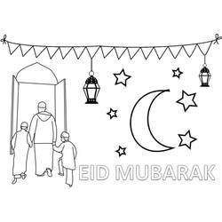 ぬりえ: Eid Mubarak - 無料の印刷可能なぬりえページ