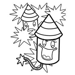 ぬりえ: 花火 - 無料の印刷可能なぬりえページ