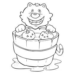 ぬりえ: ハロウィン猫 - 無料の印刷可能なぬりえページ