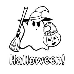 ぬりえ: ハロウィンゴースト - 無料の印刷可能なぬりえページ