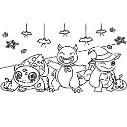 ぬりえ: ハロウィンポケモン - 無料の印刷可能なぬりえページ