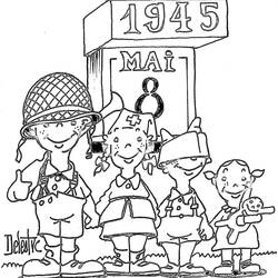 ぬりえ: 戦勝記念日、1945年5月8日 - 無料の印刷可能なぬりえページ