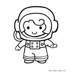 ぬりえ: 宇宙飛行士 - 無料の印刷可能なぬりえページ