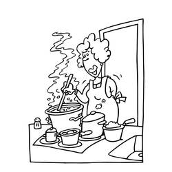ぬりえページ: 料理する / 料理する (取引と職業) #91775 - 無料の印刷可能なぬりえページ
