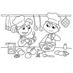 ぬりえページ: 料理する / 料理する (取引と職業) #92082 - 無料の印刷可能なぬりえページ