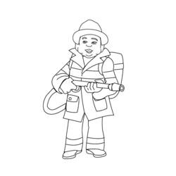 ぬりえページ: 消防士 (取引と職業) #105579 - 無料の印刷可能なぬりえページ