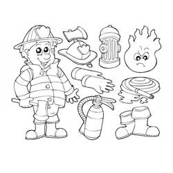 ぬりえページ: 消防士 (取引と職業) #105580 - 無料の印刷可能なぬりえページ