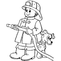 ぬりえ: 消防士 - 無料の印刷可能なぬりえページ