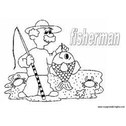 ぬりえページ: 漁師 (取引と職業) #104044 - 無料の印刷可能なぬりえページ