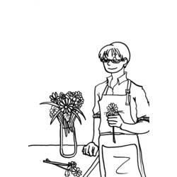 ぬりえページ: 花屋 (取引と職業) #170346 - 無料の印刷可能なぬりえページ