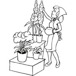 ぬりえページ: 花屋 (取引と職業) #170351 - 無料の印刷可能なぬりえページ