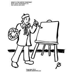 ぬりえページ: 画家 (取引と職業) #104382 - 無料の印刷可能なぬりえページ