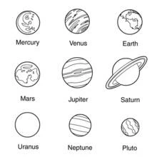 ぬりえ: 惑星(太陽系) - 無料の印刷可能なぬりえページ