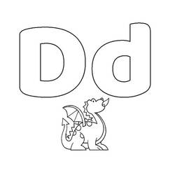 ぬりえ: 文字D - 無料の印刷可能なぬりえページ