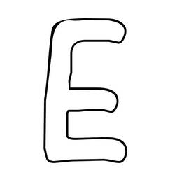 ぬりえ: 文字E - 無料の印刷可能なぬりえページ