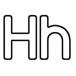 ぬりえ: 文字H - 無料の印刷可能なぬりえページ