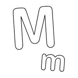 ぬりえ: 文字M - 無料の印刷可能なぬりえページ