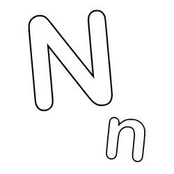ぬりえ: 文字N - 無料の印刷可能なぬりえページ