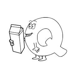 ぬりえ: 文字Q - 無料の印刷可能なぬりえページ