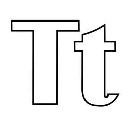 ぬりえ: 文字T - 無料の印刷可能なぬりえページ