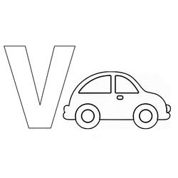 ぬりえ: 文字V - 無料の印刷可能なぬりえページ