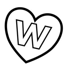 ぬりえ: 文字W - 無料の印刷可能なぬりえページ