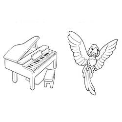 ぬりえ: ピアノ - 無料の印刷可能なぬりえページ