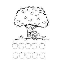 ぬりえページ: りんごの木 (自然と季節) #163529 - 無料の印刷可能なぬりえページ