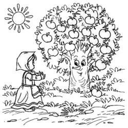 ぬりえページ: りんごの木 (自然と季節) #163773 - 無料の印刷可能なぬりえページ