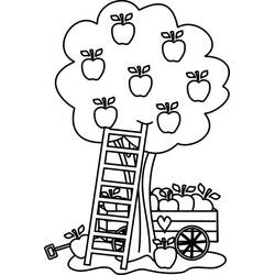 ぬりえページ: りんごの木 (自然と季節) #163775 - 無料の印刷可能なぬりえページ