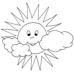 ぬりえページ: 太陽と雲 (自然と季節) #156172 - 無料の印刷可能なぬりえページ