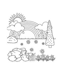 ぬりえページ: 太陽と雲 (自然と季節) #156223 - 無料の印刷可能なぬりえページ